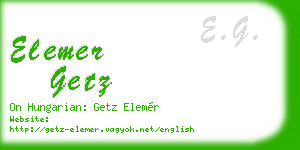 elemer getz business card